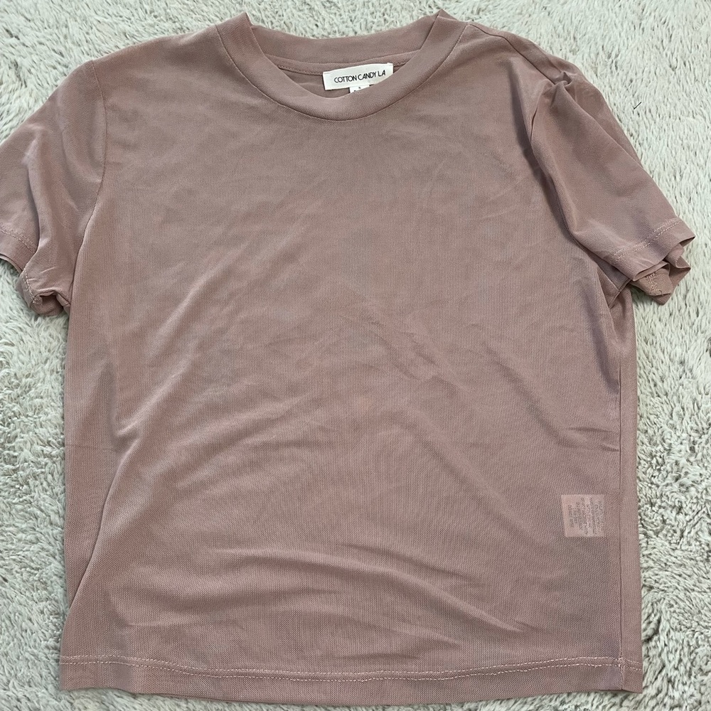 Lavender mesh short sleeve shirt